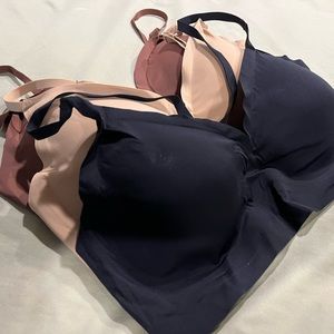 3 Multicolor Wireless Bras, Brand New Never Worn